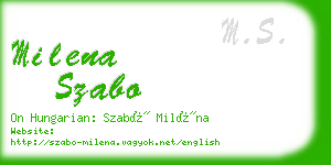 milena szabo business card